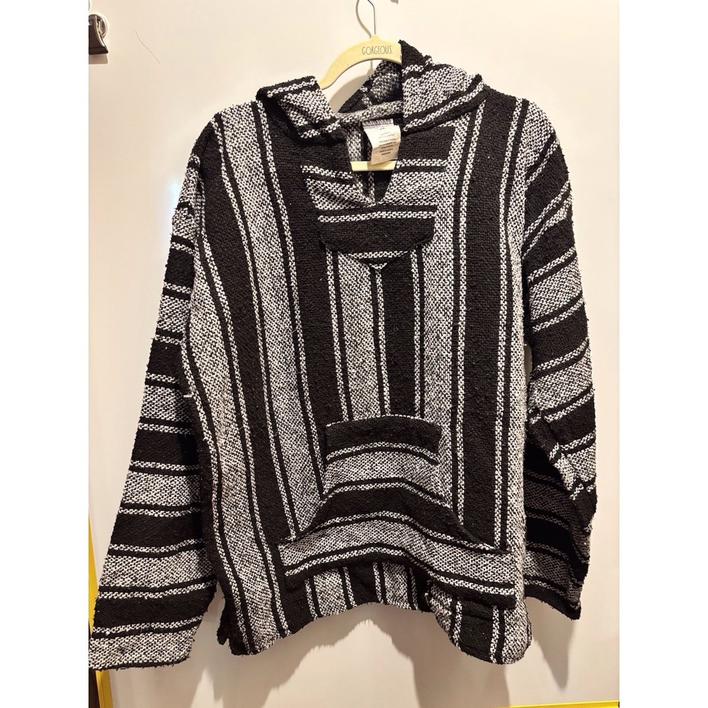 Black &‎ White Pullover Hoodie "Drug Rug" Mens Size XL